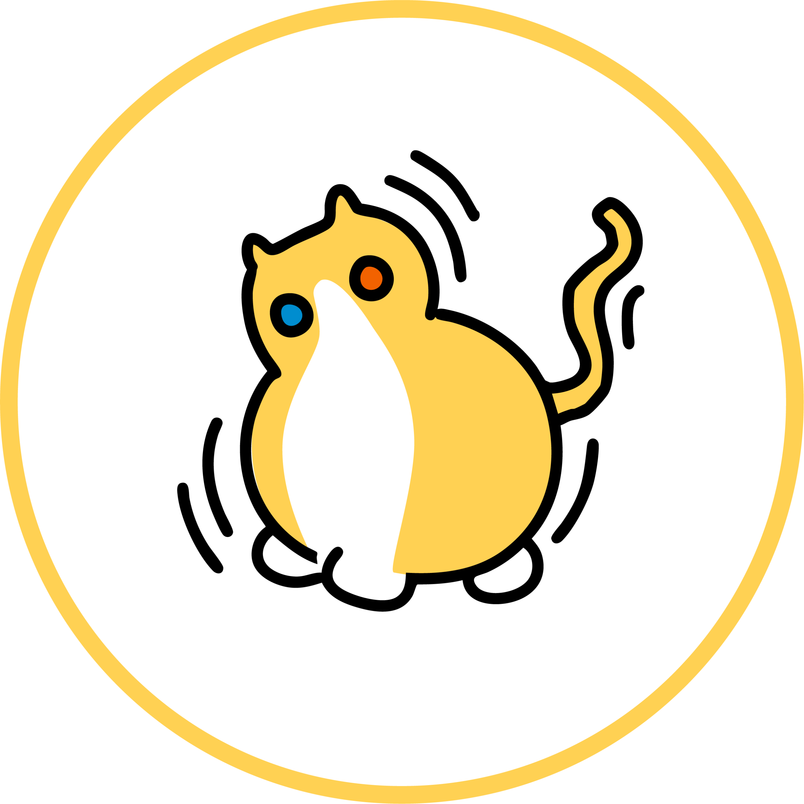 Cute little logo with a fat tuxedo